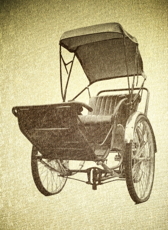 Rickshaw travel transport old pattern vintageの写真素材