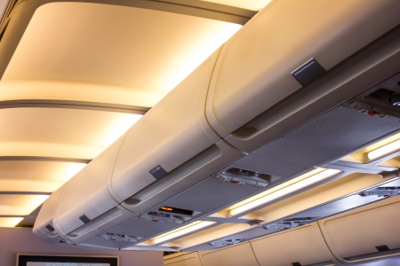 interior of the passenger airplaneの写真素材