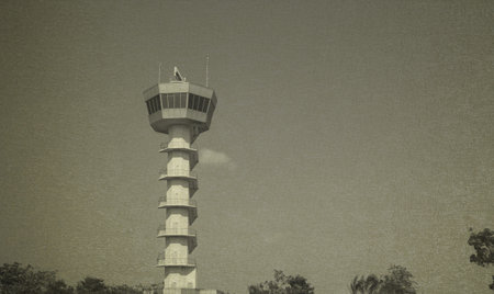 Air Traffic Control Tower vintage background