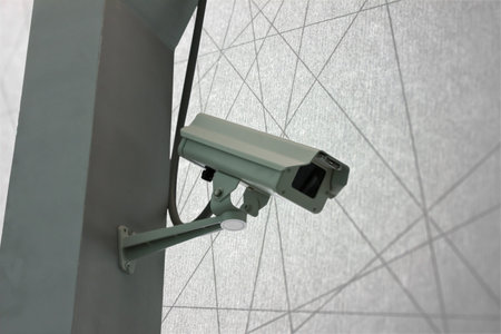 save clipping path Security Camera CCTV on staircase location buildingの写真素材