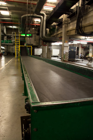Airport terminal empty luggage belt