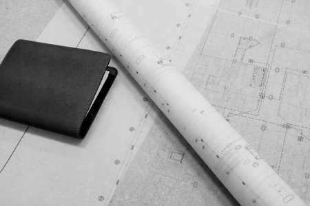 Black and white Book draft paper building writing