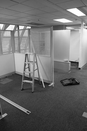 black and white Modern office interior build Partitionのeditorial素材