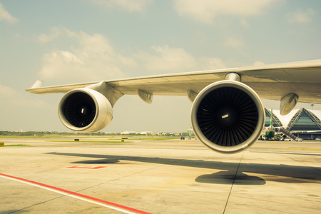 airplane turbine detail, vintage color styleのeditorial素材