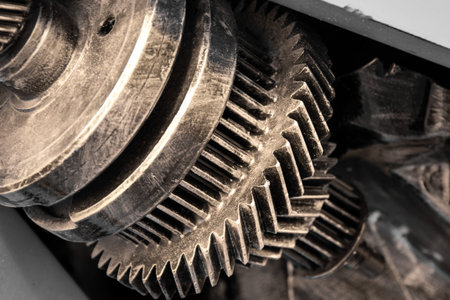 Close-up gears of engine