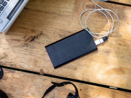 The Wooden portable external power bank, for emergency phone recharge