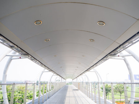 Street Bridge. Its a modern pedestrian bridgeの写真素材