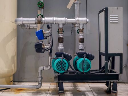 water pump booster system panel for piping and fire control systemの写真素材