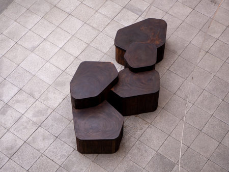 Top empty wood table Business presentation in hall