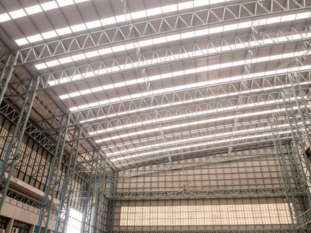 Big Hall Roof steel structure the modern design.の写真素材