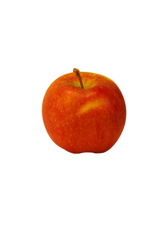 Close up of a red apple on a white background の写真素材