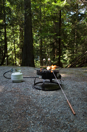 Propane portable campfire allowed for use during campfire bansの写真素材