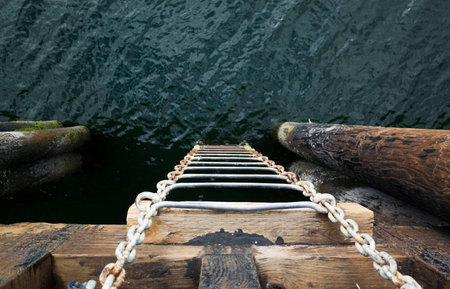 Ladder from the ocean to the pier