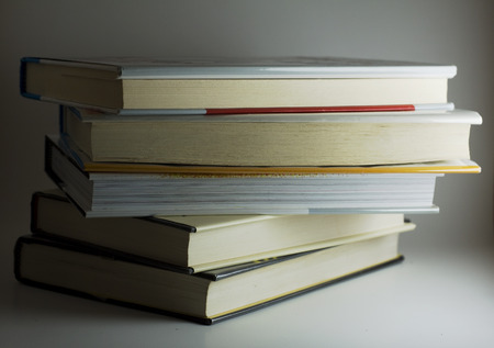 Five books in a stackの写真素材