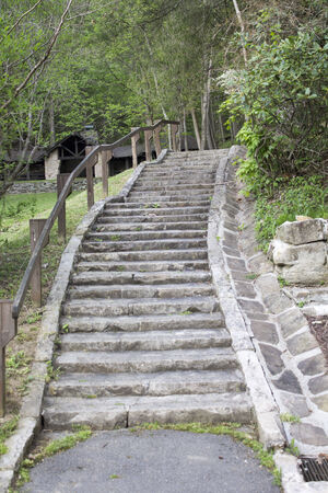 Uphill set of stairsの写真素材