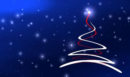 weihnachtsbaum-linie_blauの写真素材