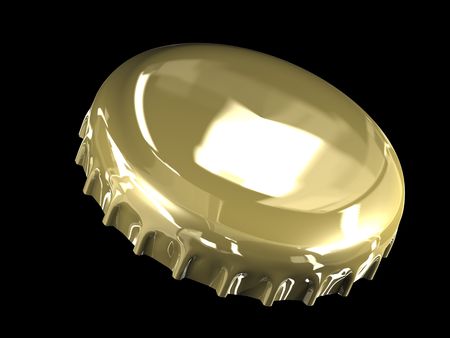 bottle cap - goldの写真素材