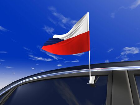 Czechs - Europe cup Car flag on sky backgroundの写真素材