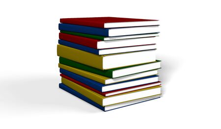 Red books on white backgroundの写真素材