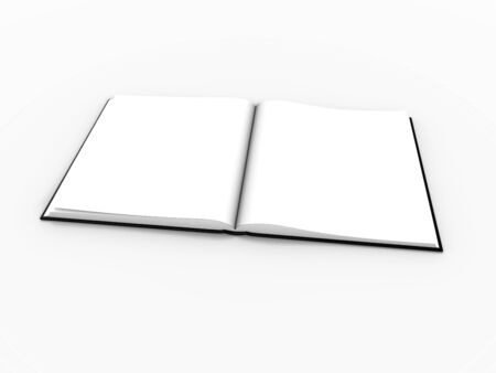 blank book page isolated on white backgroundの写真素材