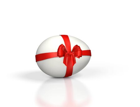 white gift egg isolated on white backgroundの写真素材