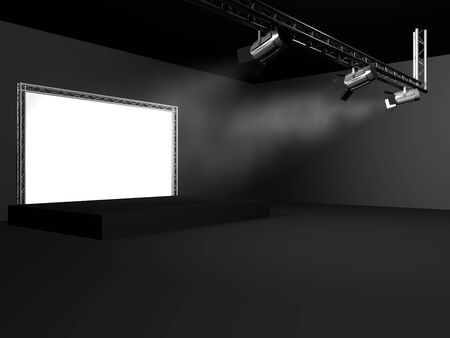 A vintage theater stage spotlight on backgroundの写真素材