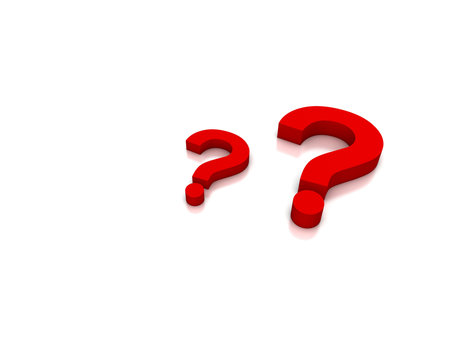  Red Question on white background