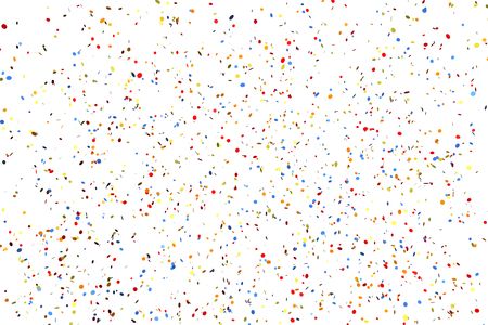 Colorful confetti frame on white backgroundの写真素材