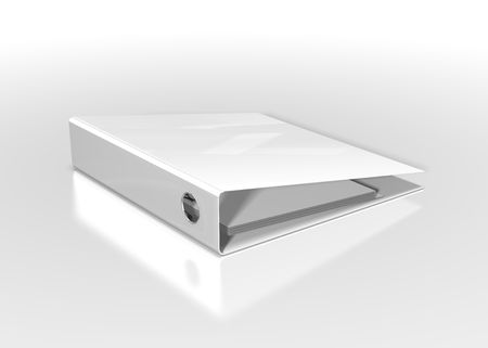 white folder on white backgroundの写真素材