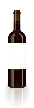Winebottle on white backgroundの写真素材