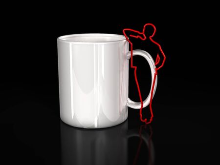 character kaffe, cupの写真素材
