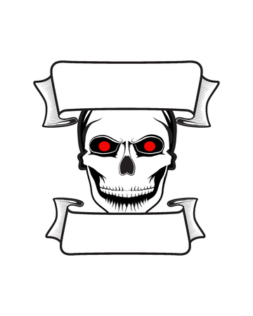 Fearsome vector skull banner apocalypticのイラスト素材
