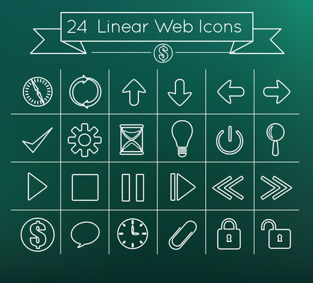 Linear vector browser iconsのイラスト素材