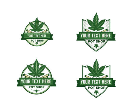 Weed or pot shop customizable marihuana logo symbolsのイラスト素材