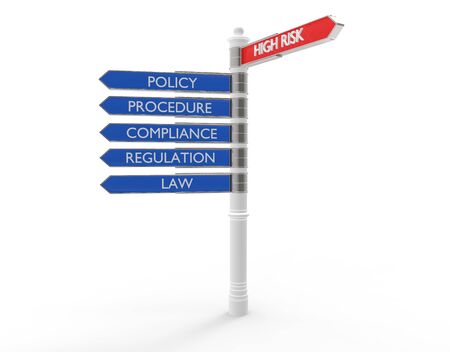 Street signs pointing in the direction of high risk or good practices. Street signs pointing in the direction of high risk or good practices.