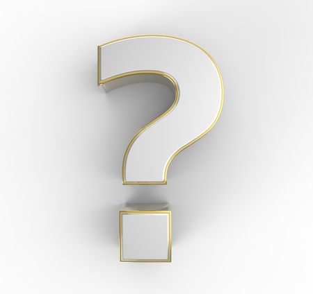 Three dimensional question mark punctuationの写真素材