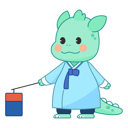 Cute cartoon dinosaur. Vector illustration isolated on a white background.のイラスト素材