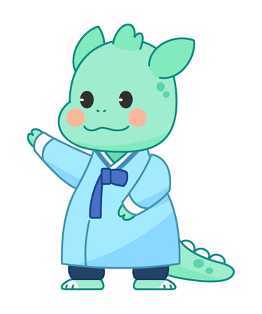 Cute cartoon dinosaur. Vector illustration isolated on a white background.のイラスト素材
