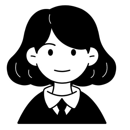 businesswoman avatar character on white background vector illustration graphic design black and whiteのイラスト素材