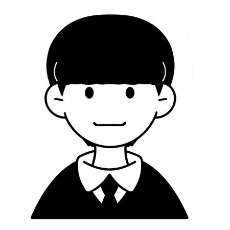 cute little boy avatar character vector illustration design black and whiteのイラスト素材