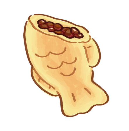 Illustration of a happy burrito with coffee beans on a white backgroundのイラスト素材