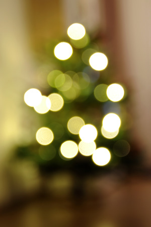 Bokeh view of christmas treeの写真素材