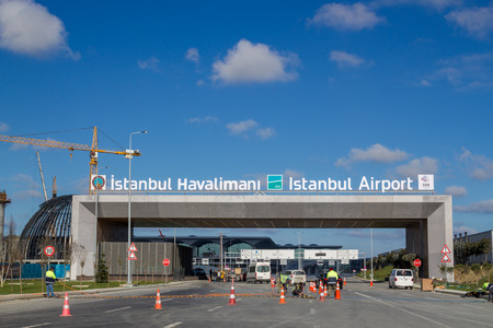 Istanbul / Turkey - November 13 2018: New Istanbul Airport Terminal. Third Istanbul Airport, External view and constructionのeditorial素材