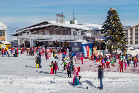 Uludag, Bursa / Turkey - January 22 2019: Uludag Ski Resort hotels area-1のeditorial素材