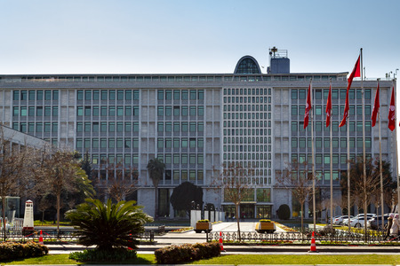 Fatih, Istanbul / Turkey - March 04 2019: Istanbul metropolitan municipality town hall buildingのeditorial素材