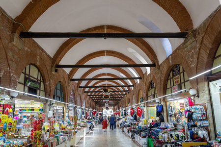 Edirne / Turkey - October 02 2019: Selimiye Mosque Grand Bazaar (Selimiye Arastasi)