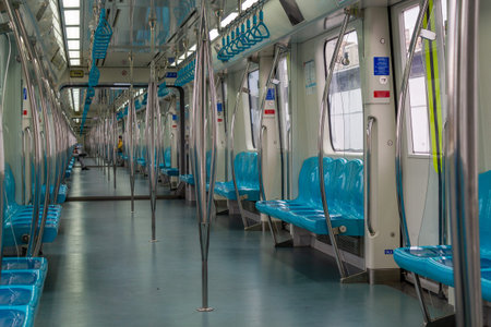 Istanbul / Turkey - March 25 2020: Istanbul Marmaray subway, which remained empty as a result of...