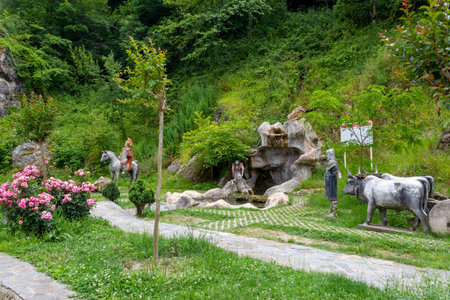 Oylat, Bursa / Turkey - June 26 2020: Oylat hot springs and thermal baths townのeditorial素材