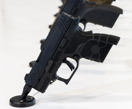 Pistol gun isolated white background