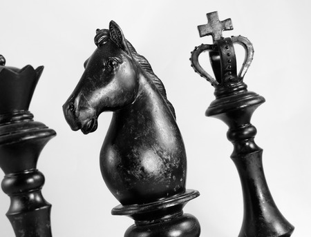 Chess figures in black and whiteの写真素材